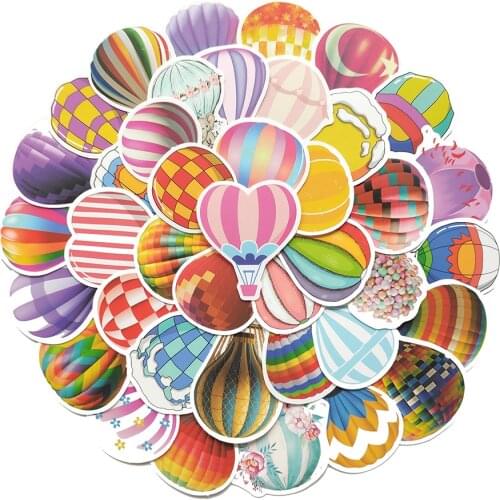 10/50Pcs Cartoon Hot Air Balloon Stickers Romantic Colorful Balloon Bedroom DIY Luggage Laptop Skateboard Phone Decal Sticker