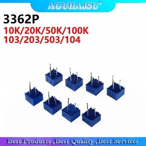 10pcs 3362P series resistance 101 201 501 102 202 502 103 Trimpo Trimmer Potentiometer 3362 500R 1K 2K 5K 10K 20K 50K 100K