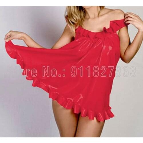 100% Natural Handsome Latex Rubber Women Dress Sleeveless Dress Skirt