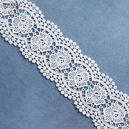 5yard 9.5cm christmas wedding decoration african lace fabric 2019 high quality lace DIY milk silk water-soluble embroidery LACES