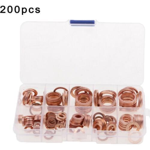 9-types (M5-M14) Oil Drain Plug Washer Copper Crush Seal Assortment Assorted Set