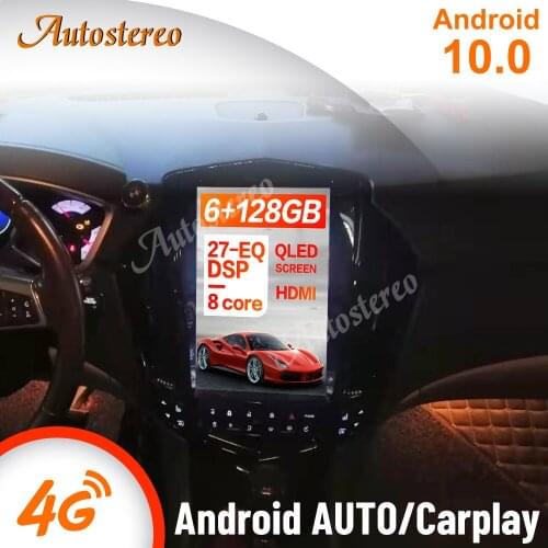 Android 10.0 6+128 For Cadillac SRX 2008+ Tesla Radio Vertical Car GPS Navigation HeadUnit Multimedia Player Radio Tape Recorder