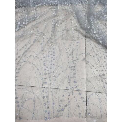 Glitter Mesh Fabric Hot Sale Africa Lace Fabric SYJ-624 French Design African Lace Fabric