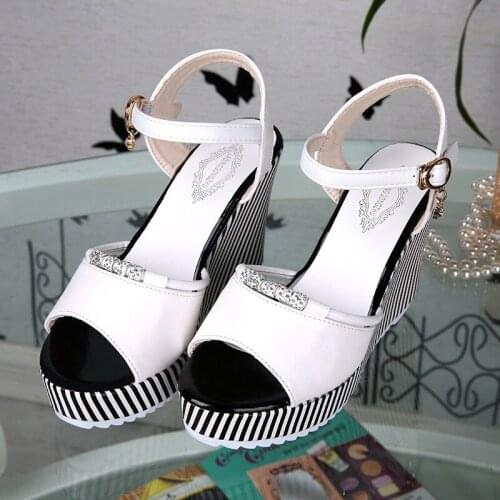 Womens Wedges Sandals 2021 New Straw Wedge Heel Gladiator Sandals For Women Buckle Strap Lady Platform Sandals Shoes