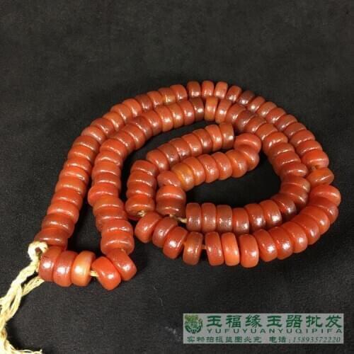 Natural old agate bracelet handcarved flower jade bracelets bangles genuine 10mm 108 beads jade jewelry christmas bracelet