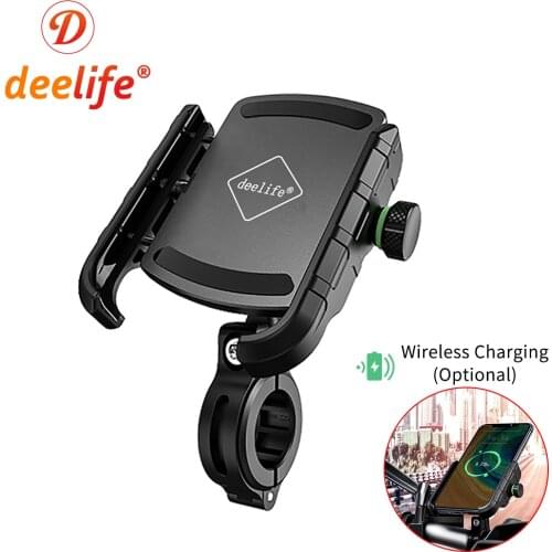 Deelife Motorbike Phone Holder Motorcycle Mobile Smartphone Support for Moto Motor Handlebar Stand Bracket with QC 3.0 Charger