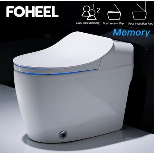 FOHEEL One-Piece Smart Toilet Intelligent Toilet Knob toilet WC Elongated Remote Controlled Toilet Integrated Automatic