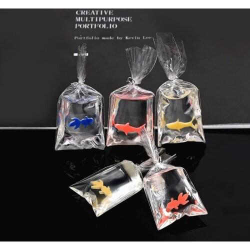 DIY Jewelry Findings Transparent Style Goldfish Bags Shape Resin Cabochons Ornament Accessories Cameo Charm Beads 5pcs 50*21mm