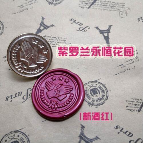New Violet Evergarden wax seal Metal head with wood handle,Scrapbooking wax stamp seal head, Vintage Gift high quality