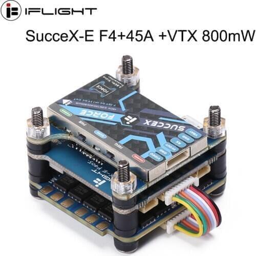 IFlight SucceX-E F4 V2.1 Flight Stack (MPU6000) W/45A BLHeli_S Dshot600 4-in-1 ESC / Succex Force 800mW VTX for FPV Racing Drone