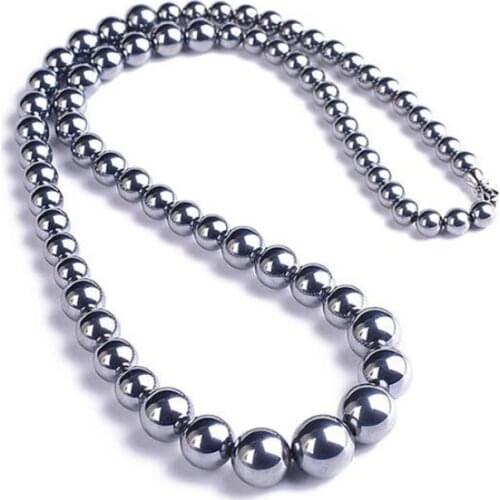 Men Women Terahertz Love Pendant Natural Health Hot And Cold Double-Effect Necklace Hand Made Beaded Clavicle Chain Fine Jewelry