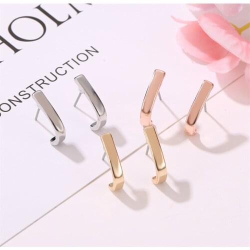 Trendy Street Metal Geometric Irregular Metal Stud Earrings for Women Personality Simple Korean Statement Earrings Jewelry