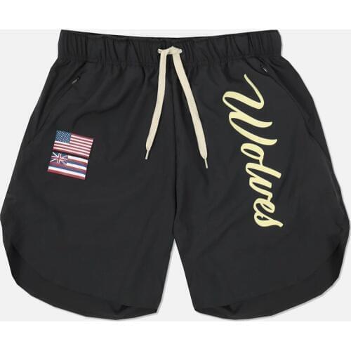 Men fitness Bodybuilding fashion print shorts Muscle sports leisure running breathable sweat shorts Summer New Beach pants