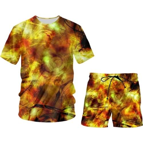 Men T-shirt And Shorts Tracksuit Women 3d Printed Colorful Abstract Art Smoke Suit Unisex Summer Hip Hop Streetwear Dropshipping