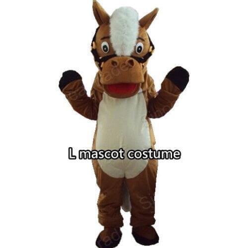 New Professional Brown Horse Mascot Costume Unisex Adult Size Fancy Dress