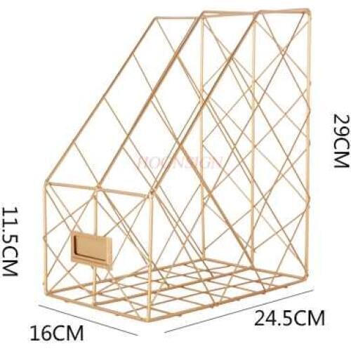 Office supplies desktop storage A4 metal book stand two-folder folder data frame file box storage box bookshelf