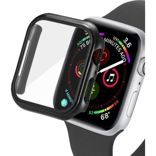 Full Cover PC Case For apple watch series 4 5 iwatch casing cover screen protector