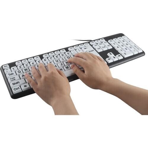 Wired USB Keyboard Ergonomic 107 Keys Gaming Keyboard USB Elderly Students Waterproof Keypad For Xiaomi Laptop Tablet PC Desktop