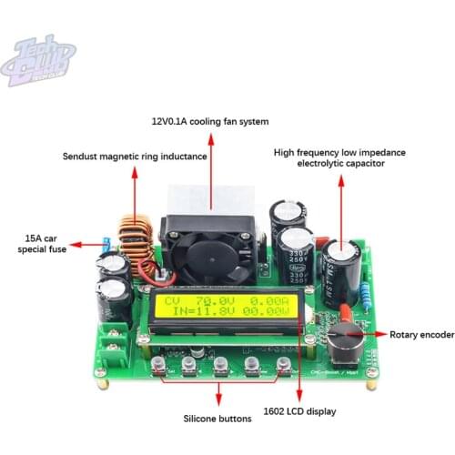 DPX800S LCD1602 Crystal Display DC NC Boost Power Module 12V~120V Constant Current Module Adjustable MPPT