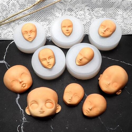 Q Version Cake Decorating 3D Baby Face Silicone Molds Clay Head Sculpey 3D Facial Mould DIY Doll Modification Accessories