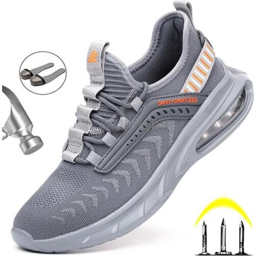 Steel Toe Work Shoes for Men Women Lightweight Work Sneakers Puncture Proof Safety Shoes Unisex 2021 Work Safety Boots Footwear