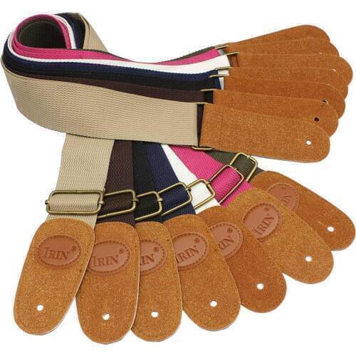 Adjustable Guitar Belt Strap Woven Nylon Guitarra Straps with Leather Ends for Electric Acoustic Folk Guitar Accessories