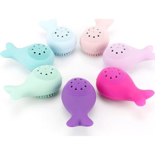 Facial Care Exfoliating Brush Silicone Small Whale Wash Brush Whale Cleansing Brush Face Care Cleaning Wash Skin Brush Gadgets