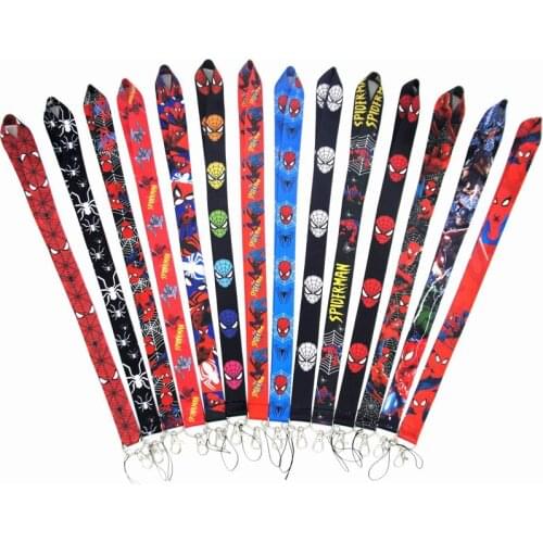 10Pcs Marvel Spiderman Mobile Phone Lanyard For Keys ID Card Pass Gym USB Badge Holder DIY Hang Rope Tags Strap Neck Lanyards