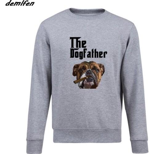 New Spring autumn Cool Hoodie British Bulldog Godfather Mafia Fashion Men Fleece Sweatshirt Cool Coat Tops Harajuku Streetwear