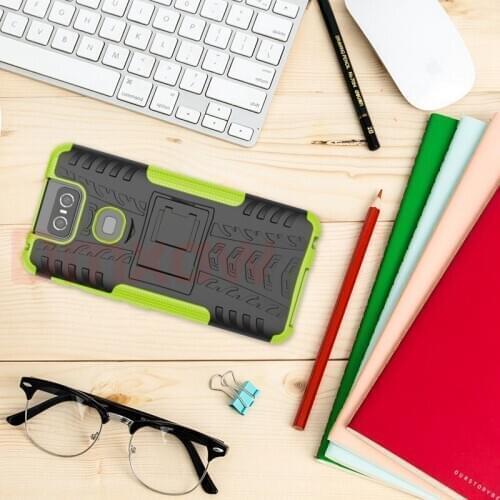 For Asus Zenfone 6 ZS630KL Max pro M2 M1 ZB631KL ZB633KL ZB601 ZB602 Shockproof Silicone Kickstand Armor Phone Case Cove