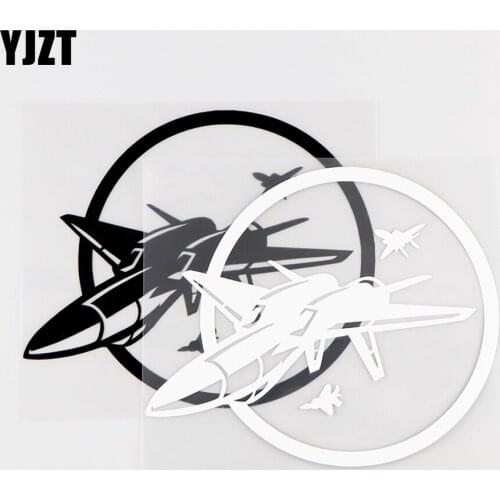 YJZT 15.7X13.5CM Personality Car Sticker Funny Aircraft Car Window Decor Vinyl Decal Black / Silver 10A-0028