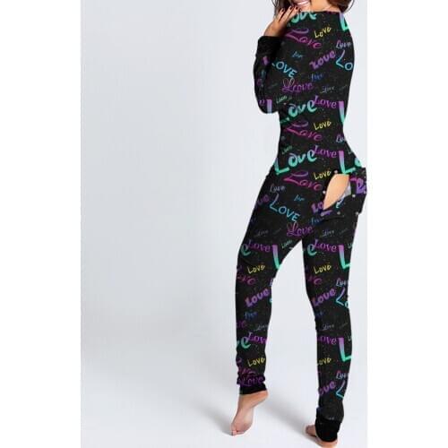 Valentines Day Sexy Bodycon Jumpsuits Long Sleeve Butt Flap Romper Women Sleepwear One Piece Nightwear Club Outfits Onesis