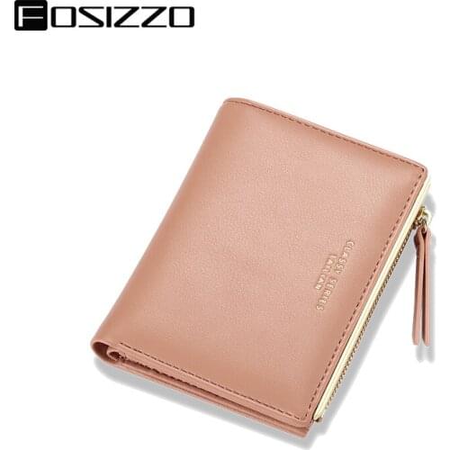 FOSIZZO Womens Wallet PU Leather Card Holder For Girls Teenager Purse Cute Kawaii Color Wallets Women With Coin Pocket #3035