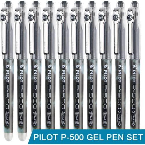 12pcs/box Japan Pilot BL-P500 Gel Pen 0.5mm Smooth Ink Writing Sign Pens Blue Black Red School Supplies Office Accessories