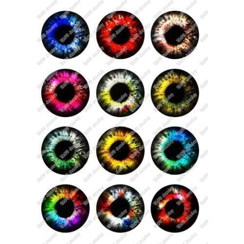24pcs/lot Dinosaur Cat Eye Pupil Round Glass Cabochon 10mm 12mm 14mm 16mm 18mm 20mm 25mm Demo Flat Back Diy Jewelry Making T101