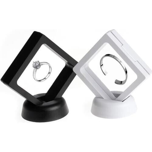 White black Jewelry Ring Pendant Display Stand Suspended Floating Display Case Jewellery Coins Gems Artefacts Packing Boxes