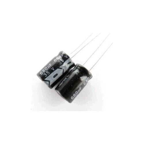 Free shipping 500pcs 680UF 35V 10*20mm electrolytic capacitor,35V 680uf microfarad capacitors