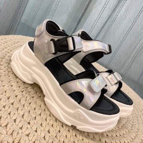 Womens platform sandals Genuine leather comfortable wild Lady Shoes