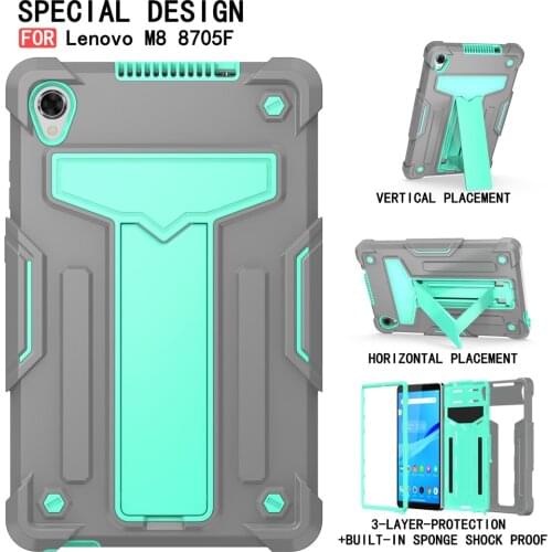 Case For Lenovo Tab M8 TB-8705F TB-8705N TB-8505X/N 8.0" Cover Funda Hybrid Rugged Durable Tablet PC Skin Stand Shell +Film+Pen