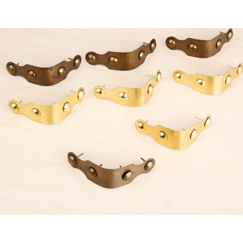 4Pcs Antique Bronze/Brass Furniture Wooden Jewelry Box Edge Copper Wrap Angle Corner Decorative Protector Corner Bracket 55*23mm