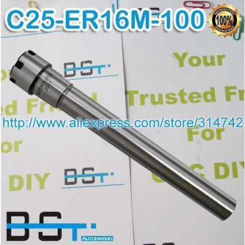 Superior C25 ER16M 100 Straight shank Collet Chuck Holder 100mm Extension length with ER16M Nut