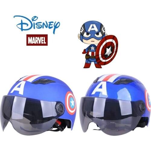 Disney Captain America Childrens Helmet Cartoon Boy Four Seasons Electric Battery Car Safety Helmet Cap Protective Equipment
