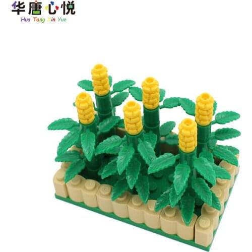MOC City Plant Series Crop Farm Corn Field Building Blocks Assembly Accessory Sets Educational Toys Kids Gifts Cities Model Kits
