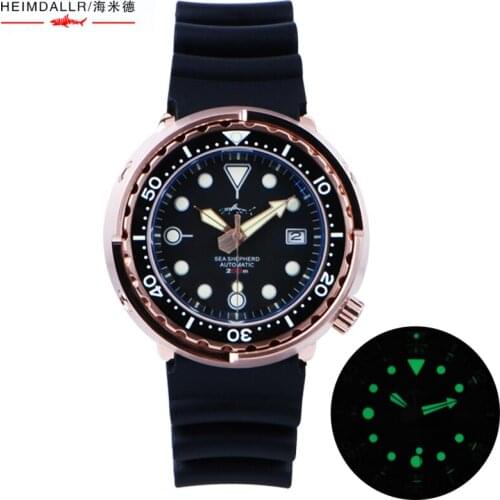 HEIMDALLR Dive Watch Men Automatic Self Winding NH35A Mechanical Wristwatch Luxury 316L Stainless Steel Tuna Diver Watches 200m