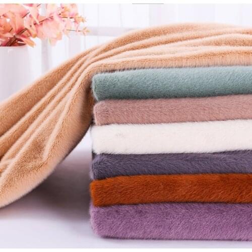Pure color imitation mink fur fabric artificial faux fur fabric thickened diy materials for coat toys cosplay photography