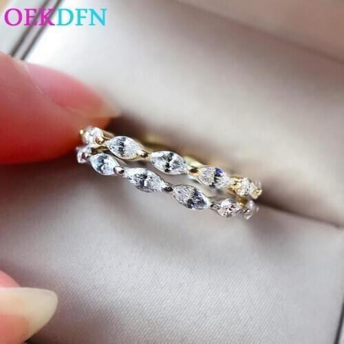 OEKDFN 100% 925 Sterling Silver Rings For Women Created Moissanite Gemstone Wedding Engagement Romantic Cute Ring Fine Jewelry