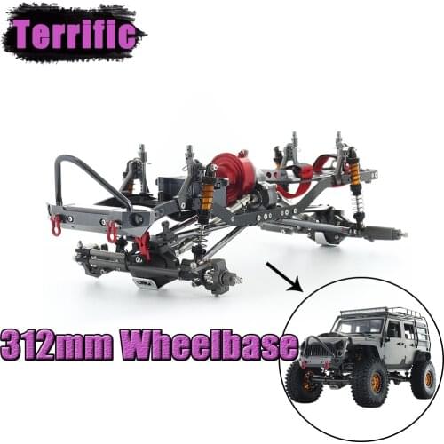 CNC Aluminum Alloy Frame Chassis Kit 312mm Wheelbase with Metal Bumper for 1/10 RC Crawler Car SCX10 Rock Off Road Truck