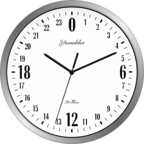 Newest 24 Hour Dial Design 12 Inches Step Metal Frame Modern Fashion Decorative Round Wall clock