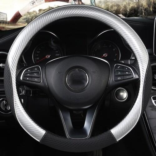 Soft Braid on Car Steering Wheel Cover For 37 - 38 CM 14.5"-15" Anti-slip Inner Ring M Size Steering-Wheel Car Styling Carpet