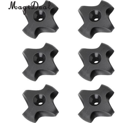 Pack of 6 Pieces Black Nylon Boat Kayak Deck Line Guide for Securing Deck Lines Shock Cord Canoeing Rafting Accessories